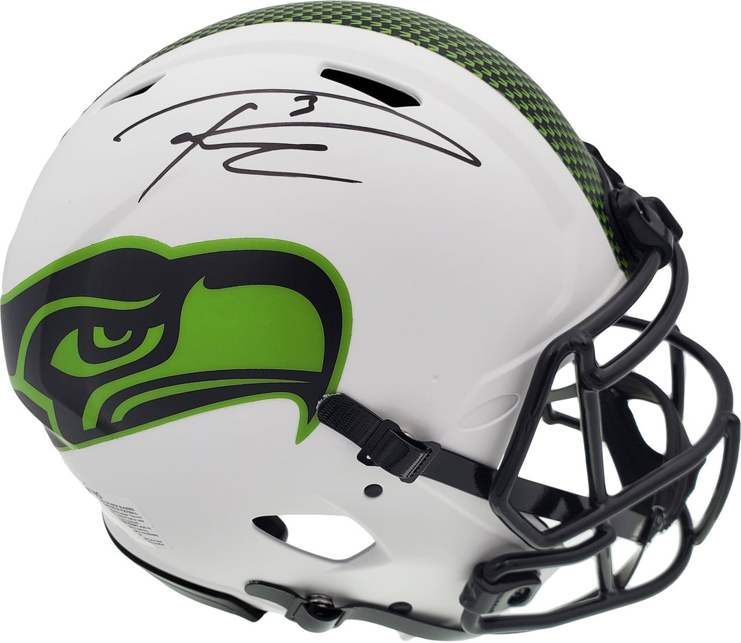 Russell Wilson Auto Seahawks White Lunar Eclipse Full Size Authentic Helmet BAS