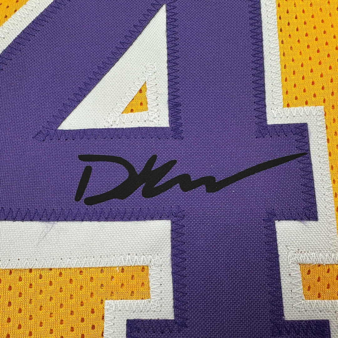 Framed Facsimile Autographed Dalton Knecht 35x39 LA Reprint Laser Auto Jersey
