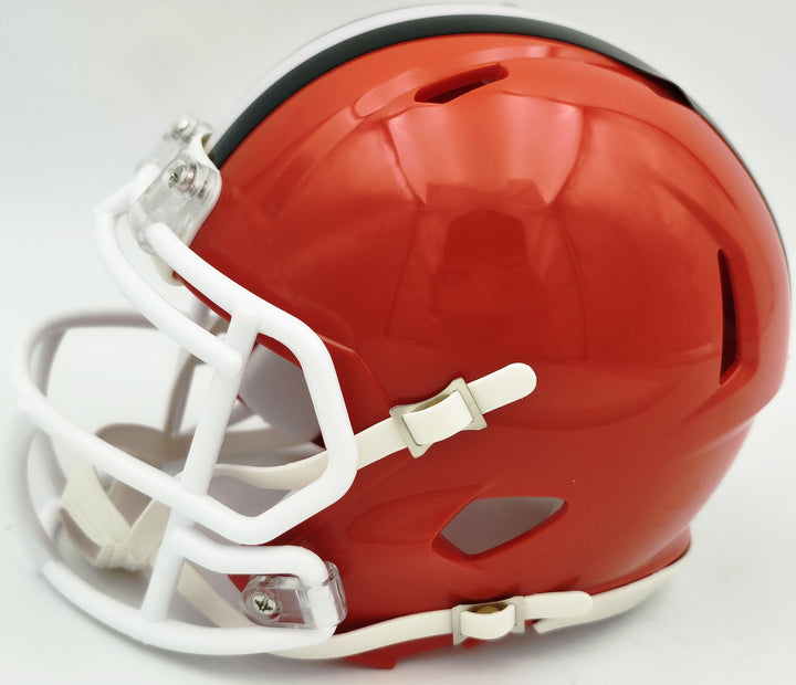 Bernie Kosar Auto Browns Orange 1975-05 Throwback Speed Mini Helmet JSA Witness