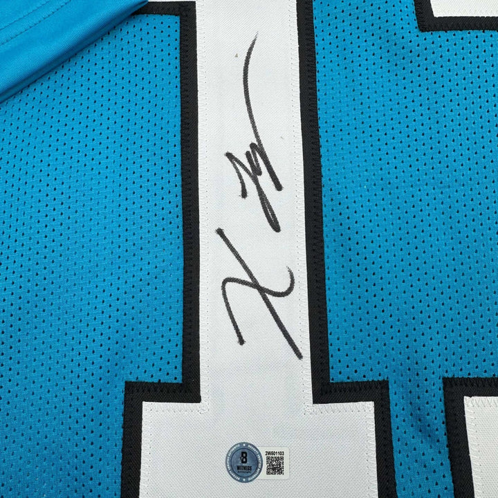 Autographed/Signed Xavier Legette Carolina Blue Jersey Beckett BAS COA