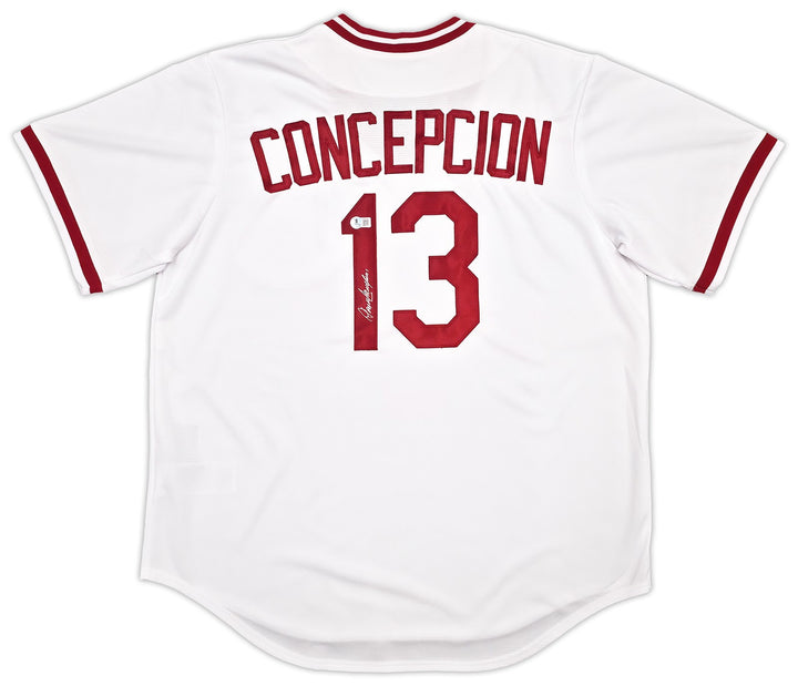 Reds Dave Concepcion Signed White Nike Cooperstown Collection Jersey Beckett