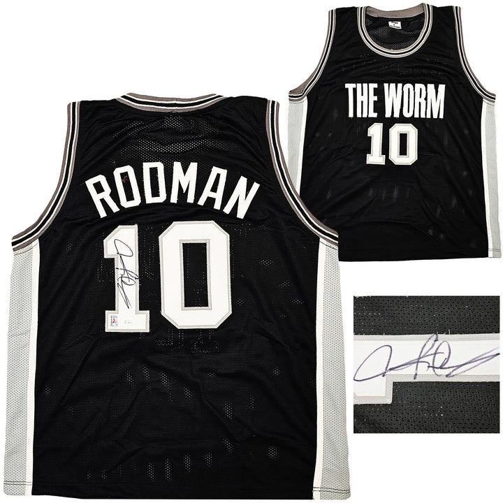 San Antonio Spurs Dennis Rodman Autographed Signed Black Jersey JSA