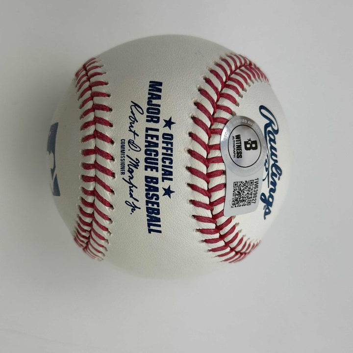 Autographed/Signed Derrek Lee Rawlings Baseball ROML Beckett BAS COA