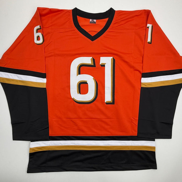 Autographed/Signed Cutter Gauthier Anaheim Orange Hockey Jersey Beckett BAS COA