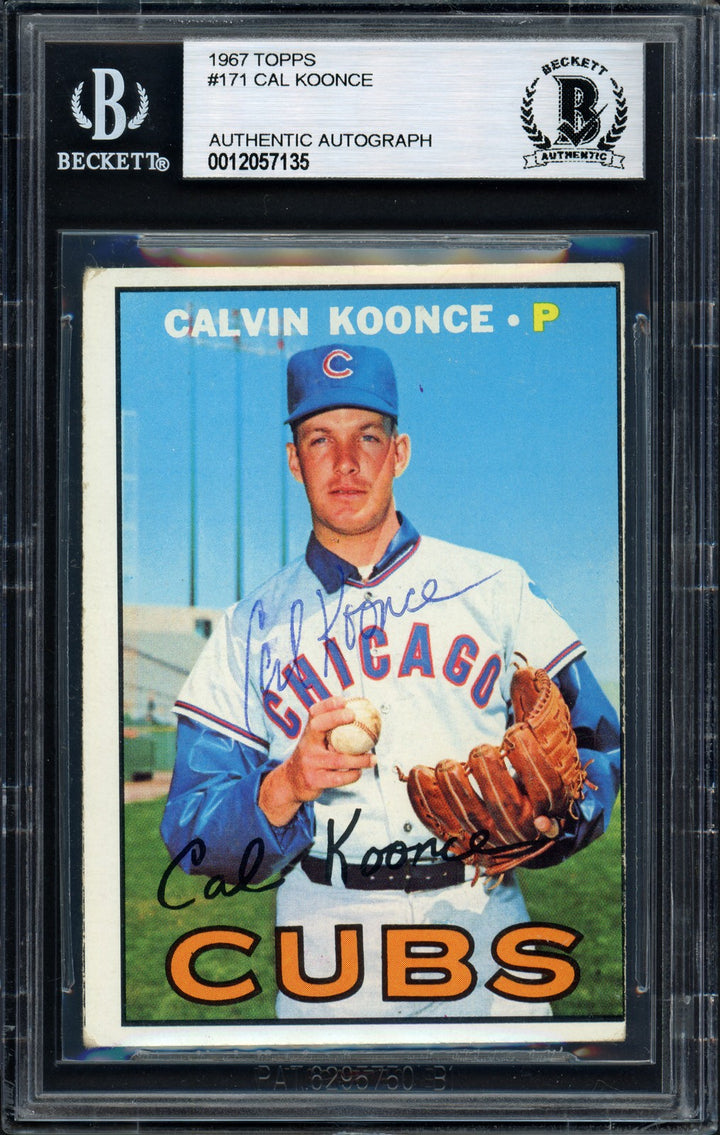 Cal Koonce Signed 1967 Topps Card #171 Chicago Cubs Beckett BAS #12057135
