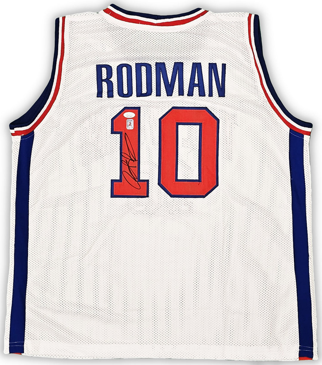 Detroit Pistons Dennis Rodman Autographed Signed White Jersey JSA