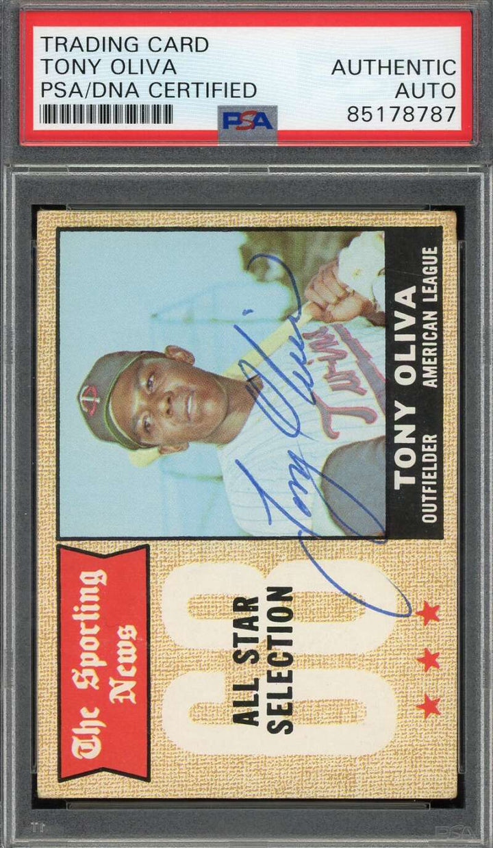 Tony Oliva PSA DNA Signed 1968 Topps All Star Autograph