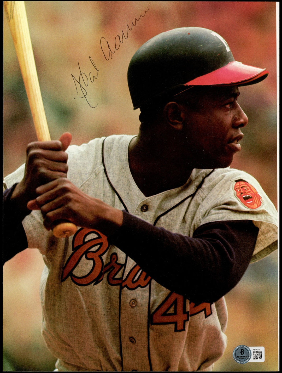 Hank Aaron Signed 9x12 Magazine Page Milwaukee Braves Beckett #AE50748