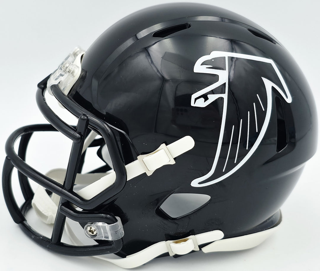 Michael Vick Auto Falcons 1990-02 Throwback Black Speed Mini Helmet Beckett Wit
