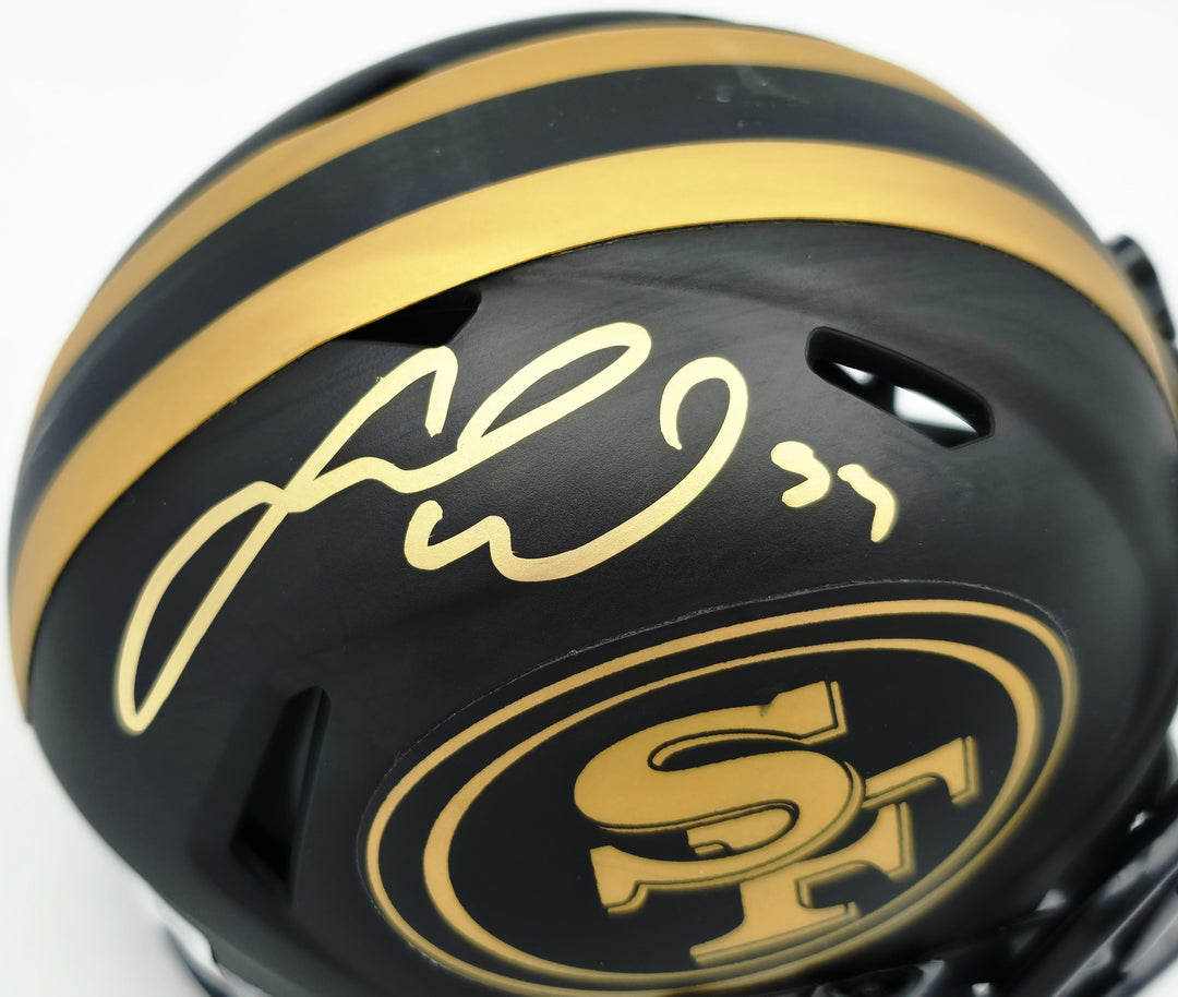 Fred Warner Signed 49ers Eclipse Black Speed Mini Helmet Beckett Witness
