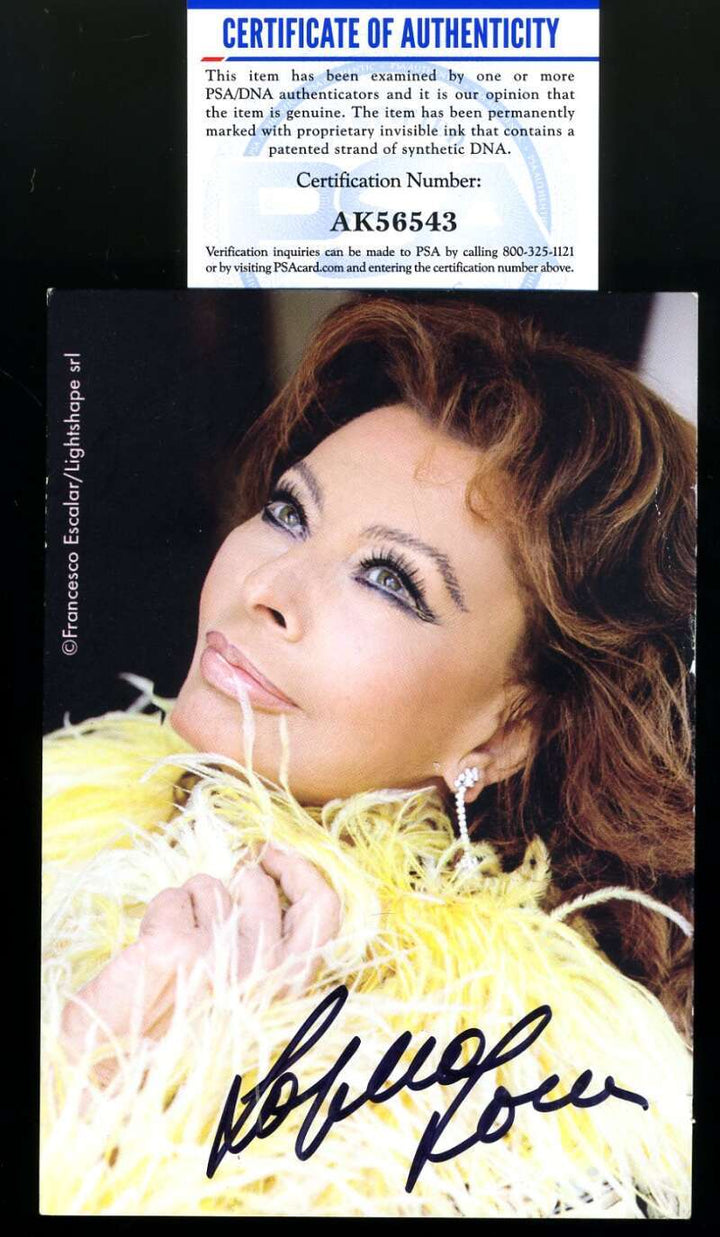 Sophia Loren PSA DNA Coa Signed 4x6 Photo Autograph