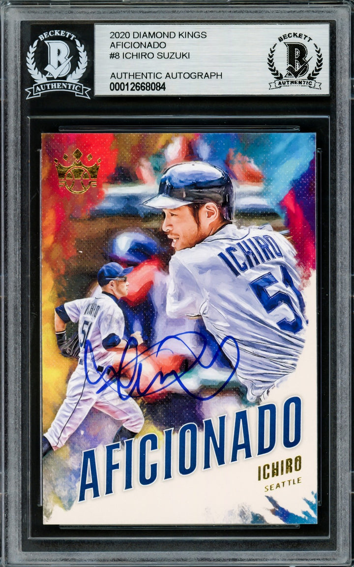 Ichiro Suzuki Auto 2020 Panini Diamond Kings Aficionado Card A8 Mariners Beckett