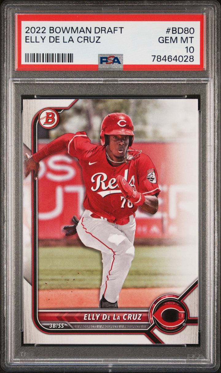 Graded 2022 Topps Bowman Draft Elly De La Cruz #BD80 Rookie Card PSA 10