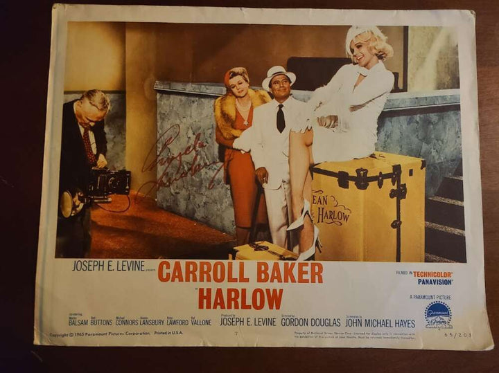 Angela Lansbury JSA Coa Signed 11x14 Orinial Harlow Lobby Card Photo Autograph