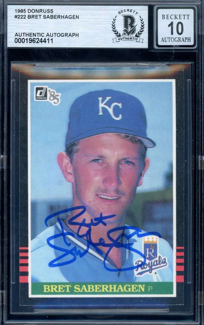 Bret Saberhagen Gem Mint 10 Beckett BAS Signed 1985 Donruss Rookie Autograph