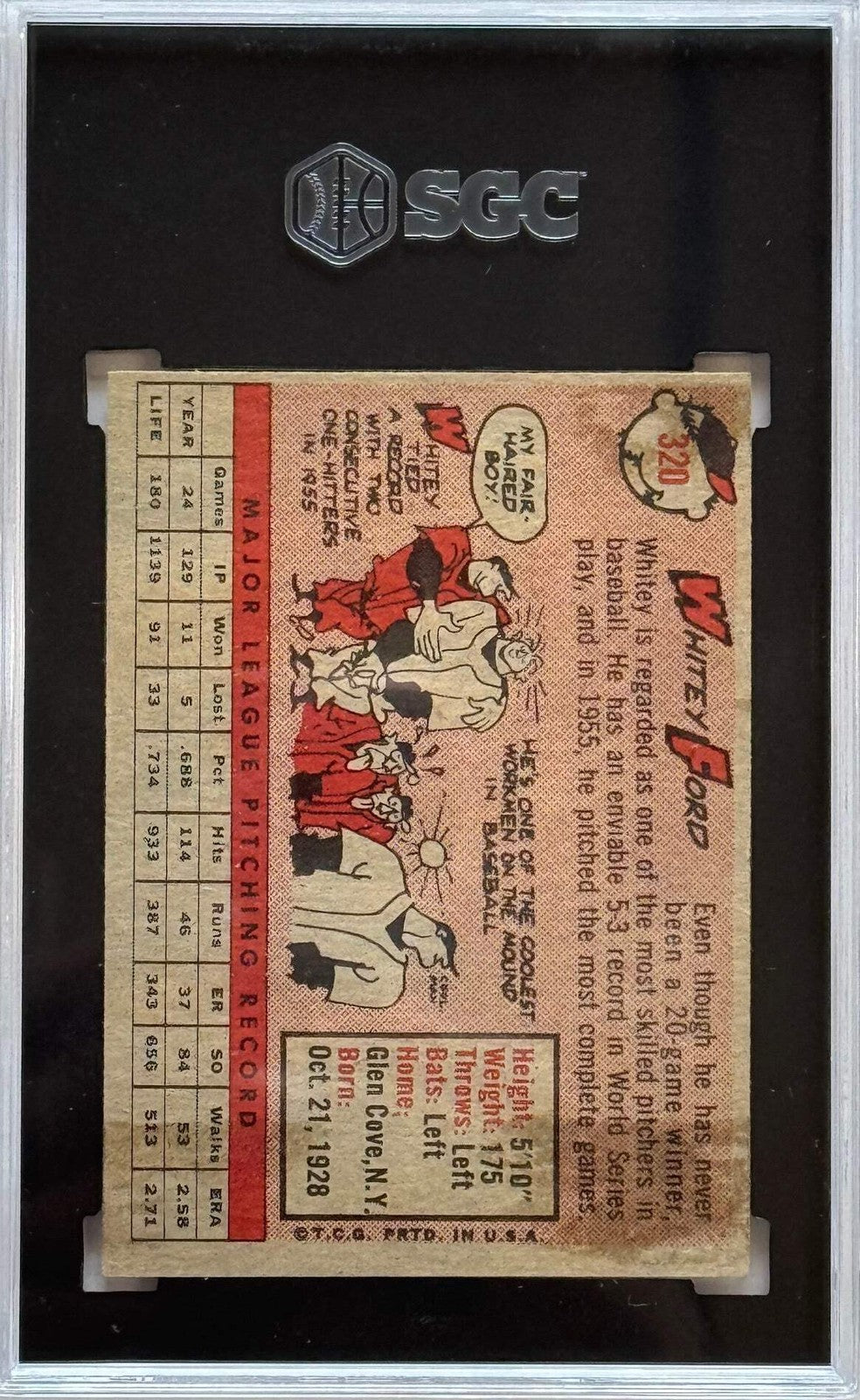 Whitey Ford 1958 Topps Card #320 SGC 5