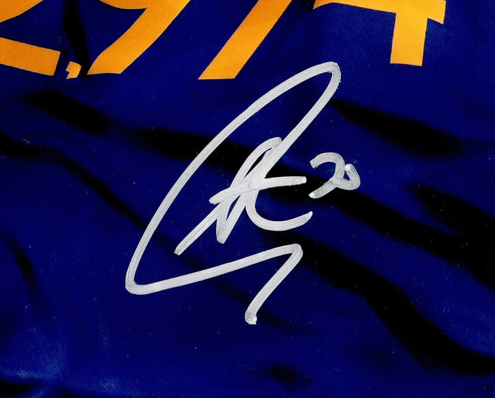 Stephen Curry Signed 16x20 Photo Warriors All Time 3 Point Leader JSA