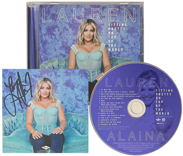Lauren Alaina Signed 2021 "Sitting Pretty On Top Of The World" 4x4 Art Card w/CD