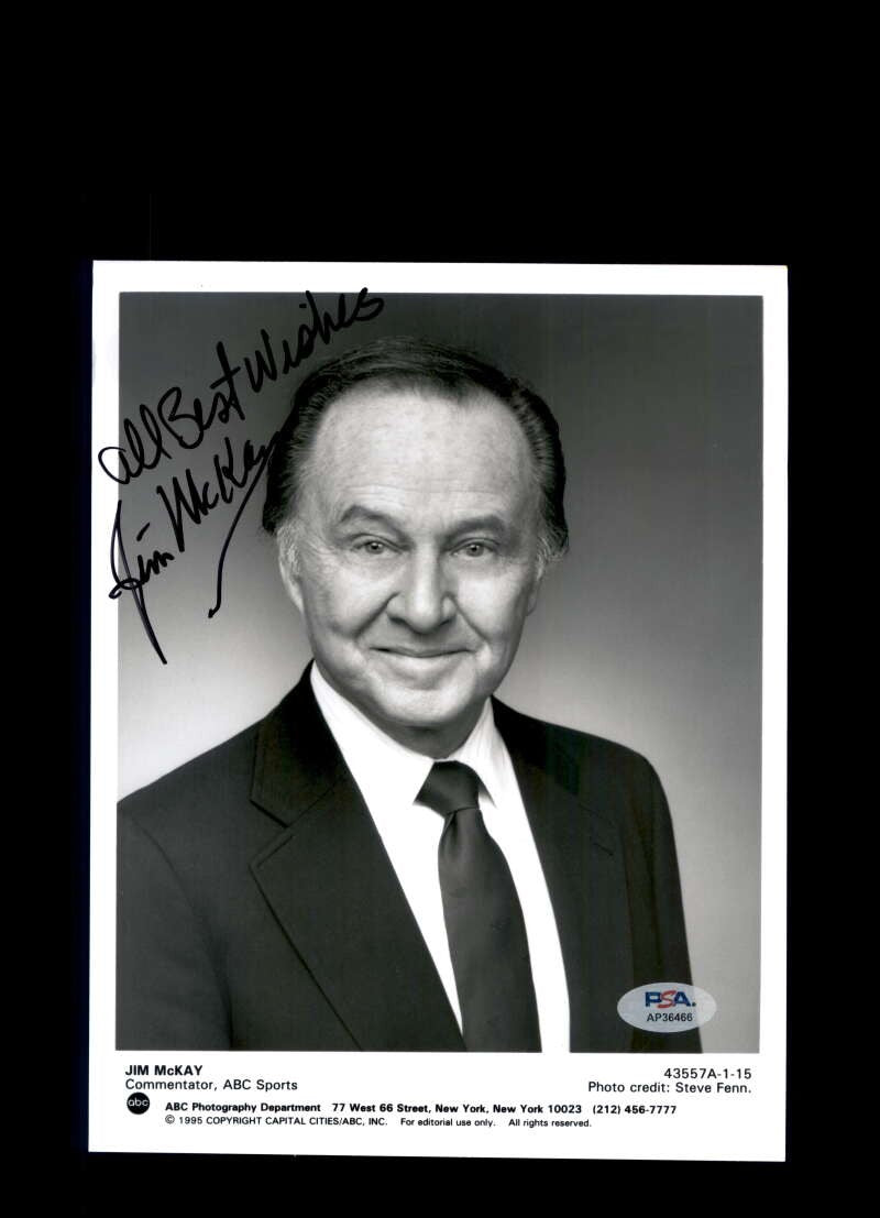 Jim McKay PSA DNA Signed  7x9 Photo Autograph