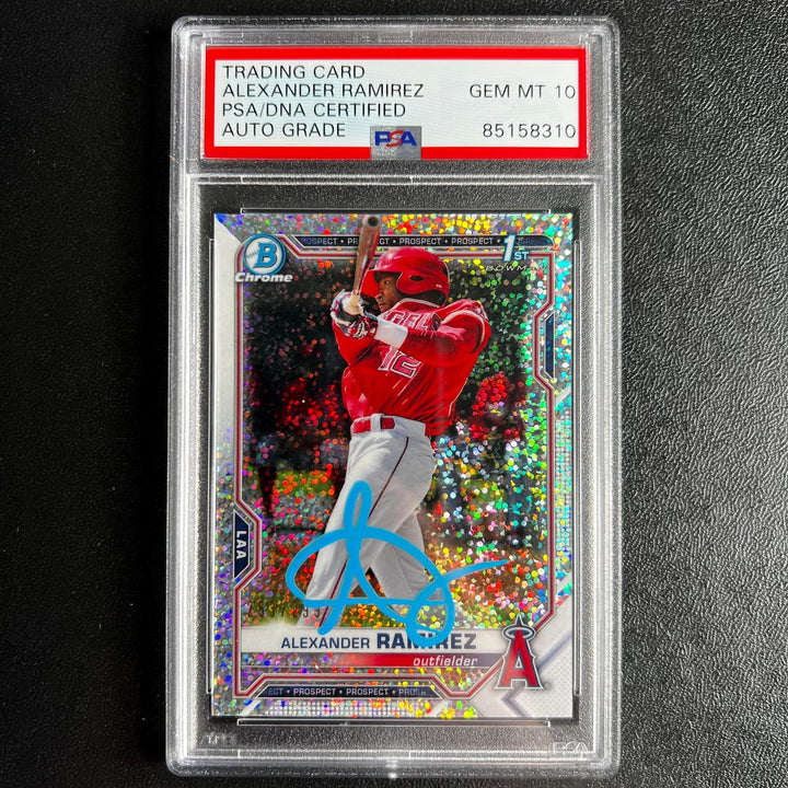 2021 Bowman Chrome #BCP-145 Alexander Ramirez Signed Card Spotted Color Auto 10