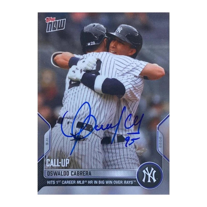 Oswaldo Cabrera New York Yankees Autographed 2022 Topps Now #882 Call-Up Card (CX Auth)