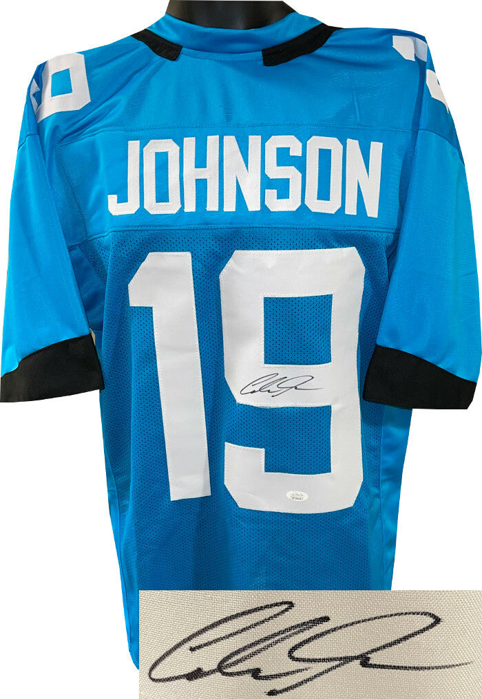 Collin Johnson signed Jacksonville Teal Custom Stitched Pro Style Jersey XL- JSA