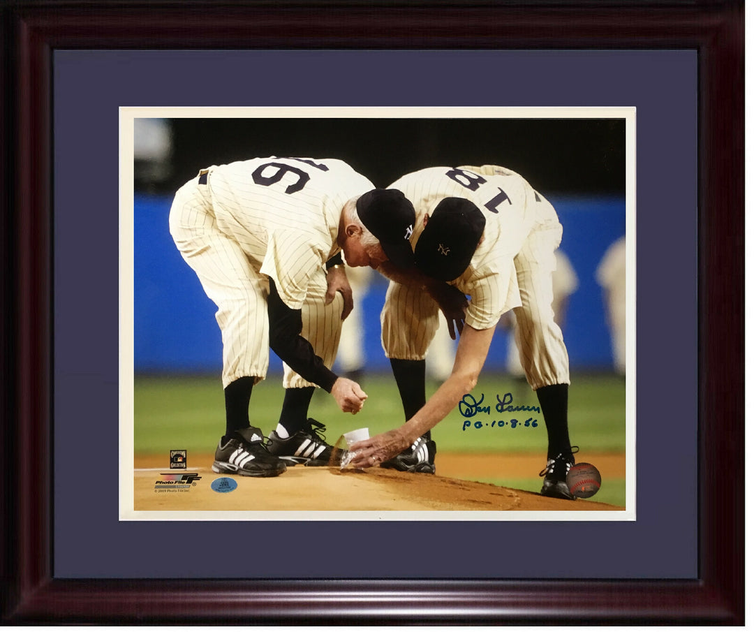 Don Larsen Yankees signed 11x14 photo framed yankee stadium pg 56 Auto Agent COA