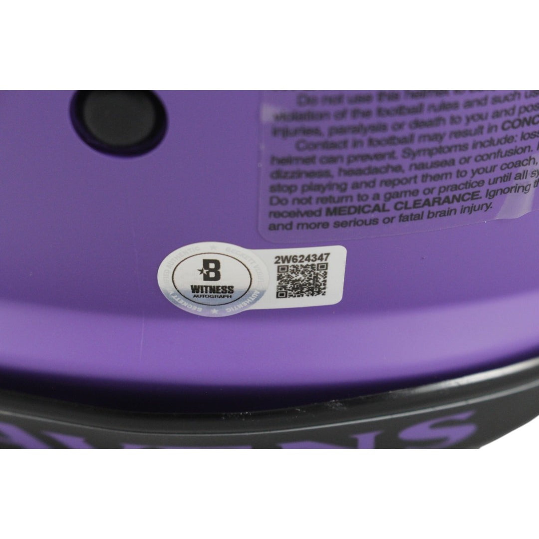 Ray Lewis Autographed Baltimore Ravens Rave Authentic Helmet Beckett 49545