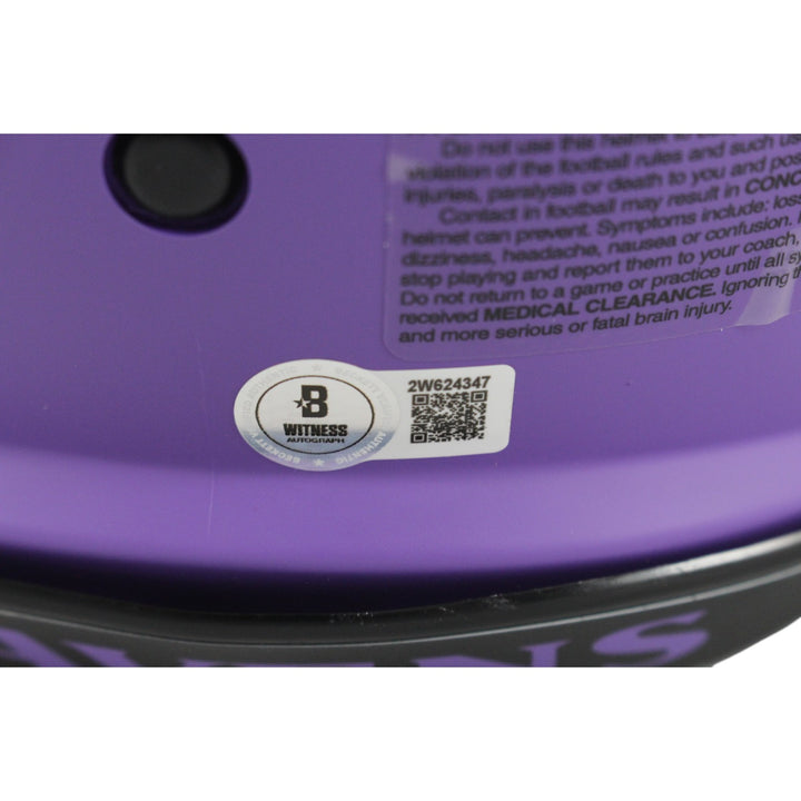 Ray Lewis Autographed Baltimore Ravens Rave Authentic Helmet Beckett 49545