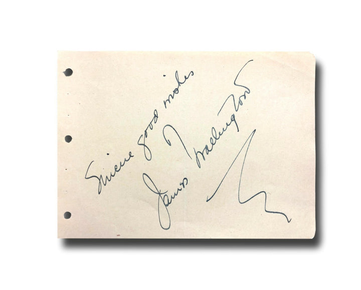James Wallington Hand Signed Album Page Cut JSA COA Autograph Radio