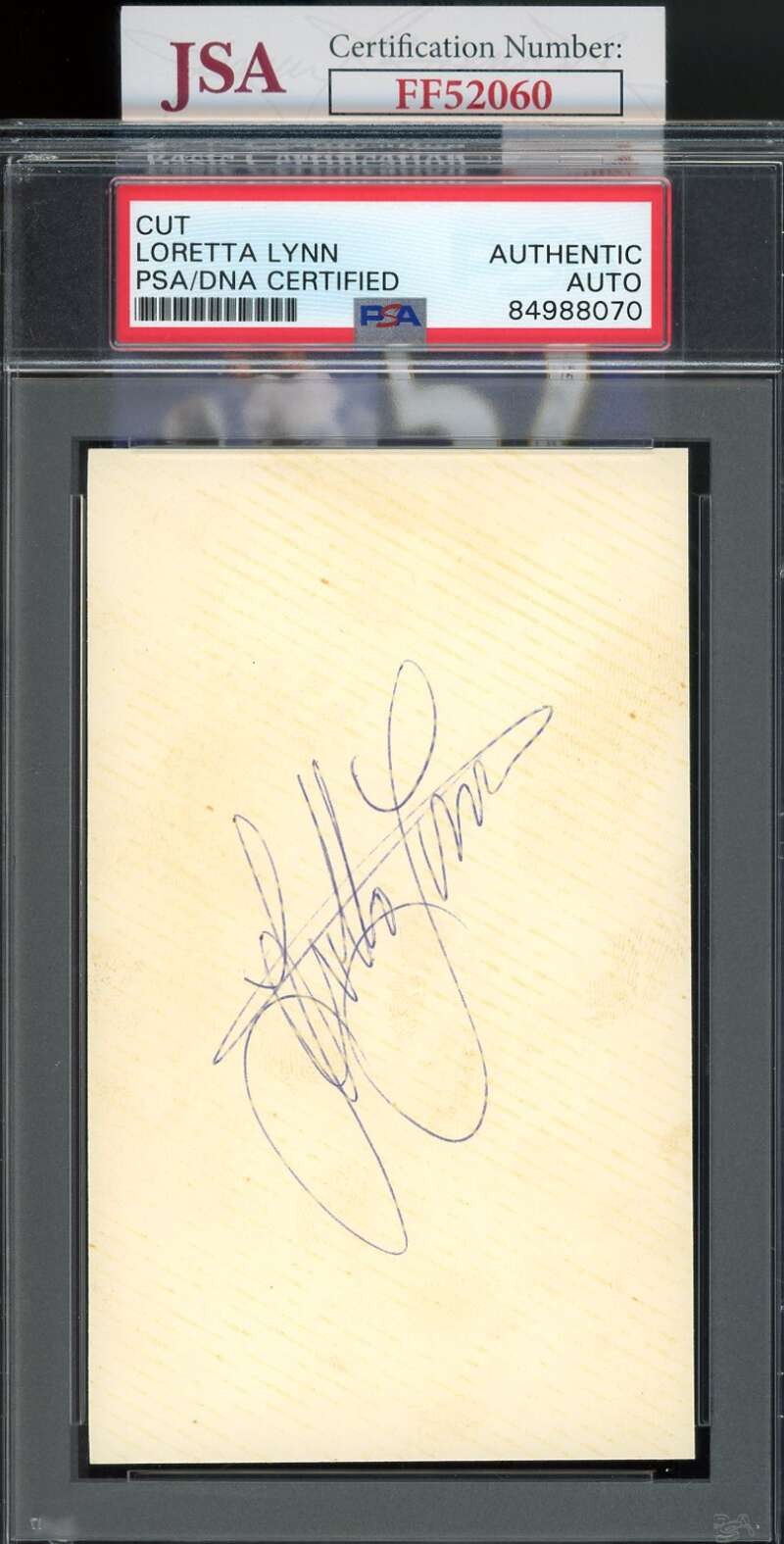 Loretta Lynn PSA DNA JSA Coa Signed 3x5 Index Card Autograph