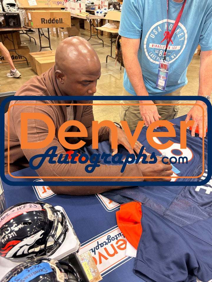 Demarcus Ware Autographed/Signed Pro Style Blue XL Jersey Beckett Witness 51838