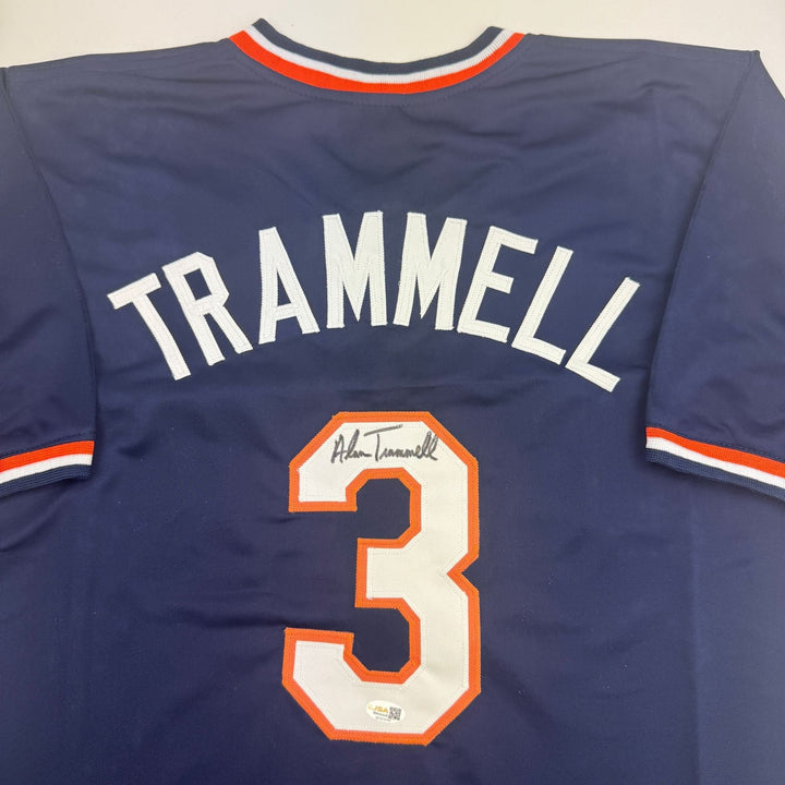 Autographed/Signed Alan Trammell Detroit Grey Baseball Jersey JSA COA