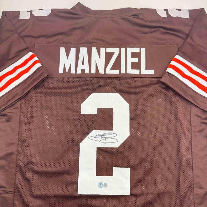 Autographed/Signed Johnny Manziel Cleveland Brown Jersey Beckett COA