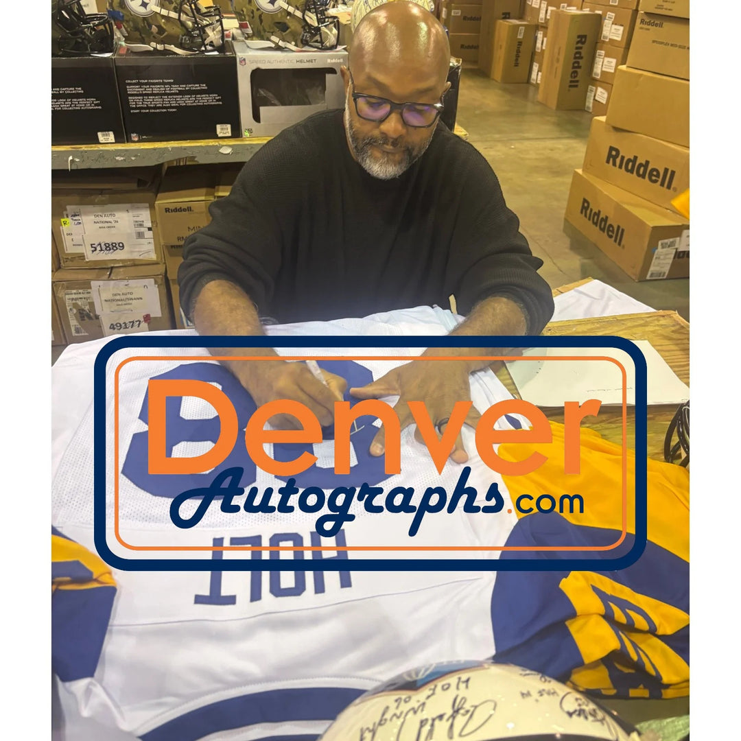 Torry Holt Autographed/Signed Pro Style Sz XL Jersey White Beckett W 58513