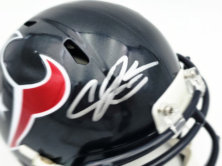 Andre Johnson Signed Houston Texans Blue Speed Mini Helmet Beckett Witness