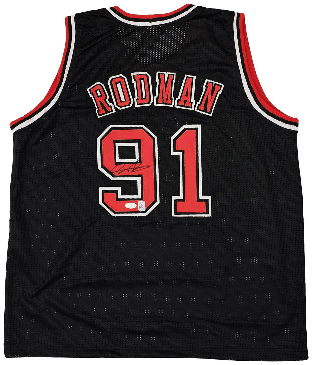 Chicago Bulls Dennis Rodman Autographed Signed Black Jersey JSA