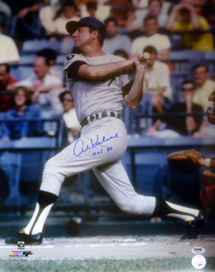 Al Kaline Signed 16x20 Photo Detroit Tigers "HOF 80" PSA/DNA