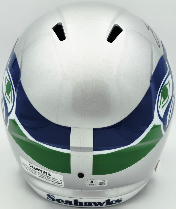 Nick Emmanwori Auto Seahawks Throwback Silver Full Size Speed Rep Helmet Beckett