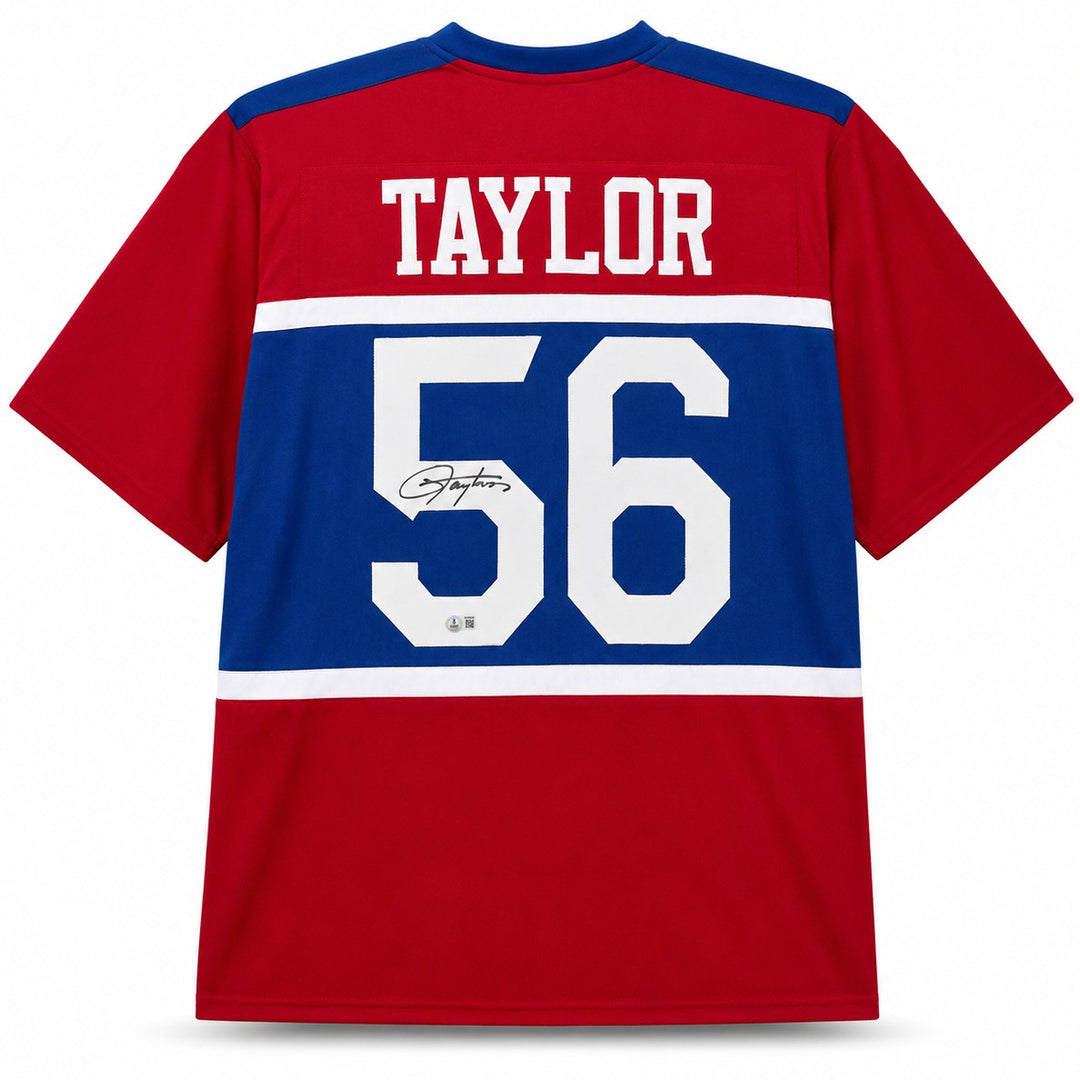 New York Giants Lawrence Taylor Signed Blue, Red & White Jersey Beckett Witness
