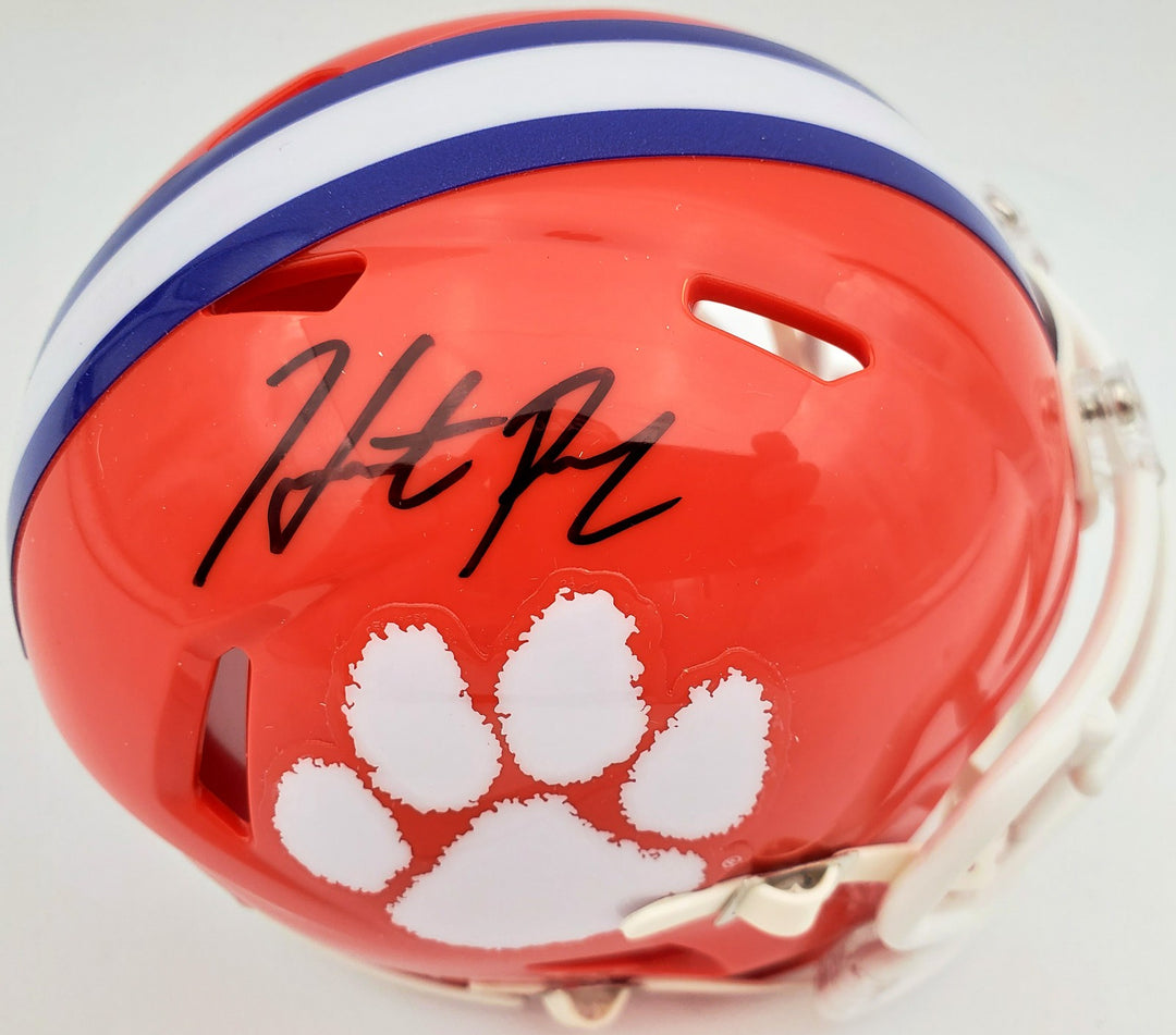 Hunter Renfrow Signed Clemson Tigers Orange Speed Mini Helmet Beckett BAS