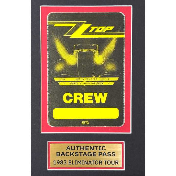 Billy Gibbons Autographed Eliminator Album Framed ZZ Top Backstage Pass Beckett