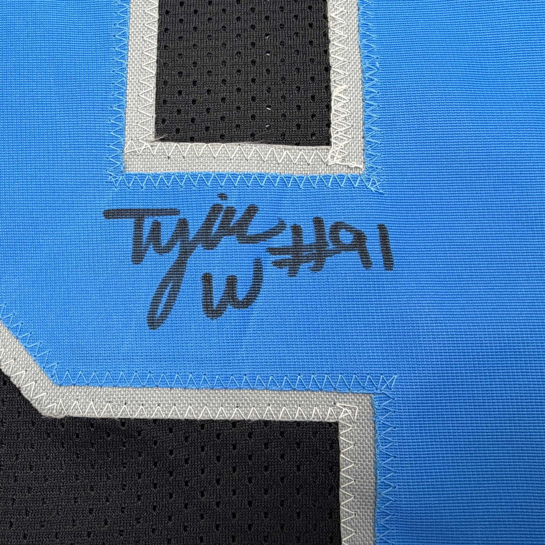 Autographed/Signed Tyleik Williams Detroit Black Jersey Beckett BAS COA
