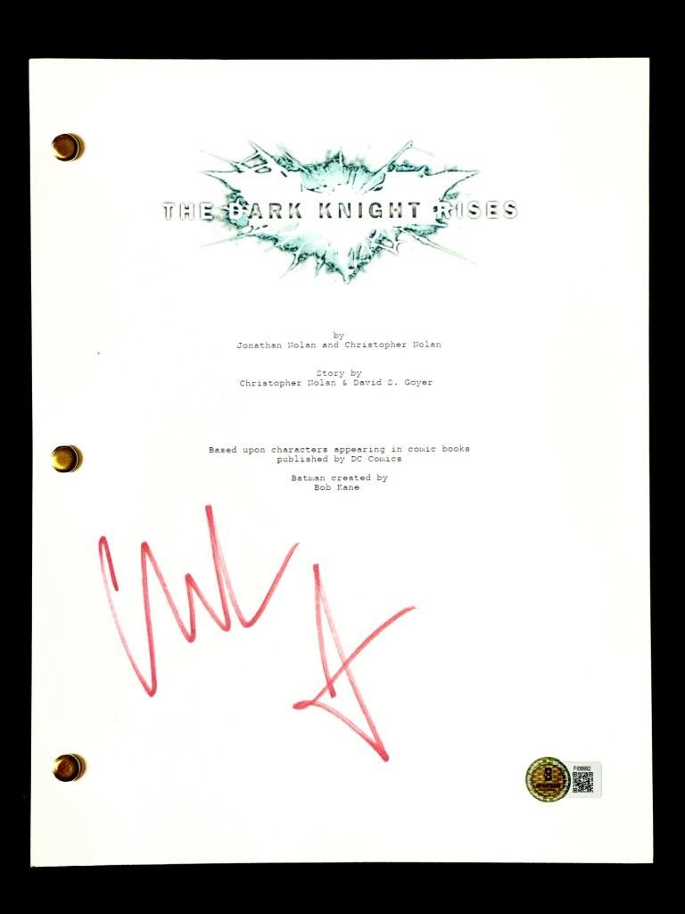 Christian Bale signed Batman Dark Knight Rises script autograph (A) Beckett BAS