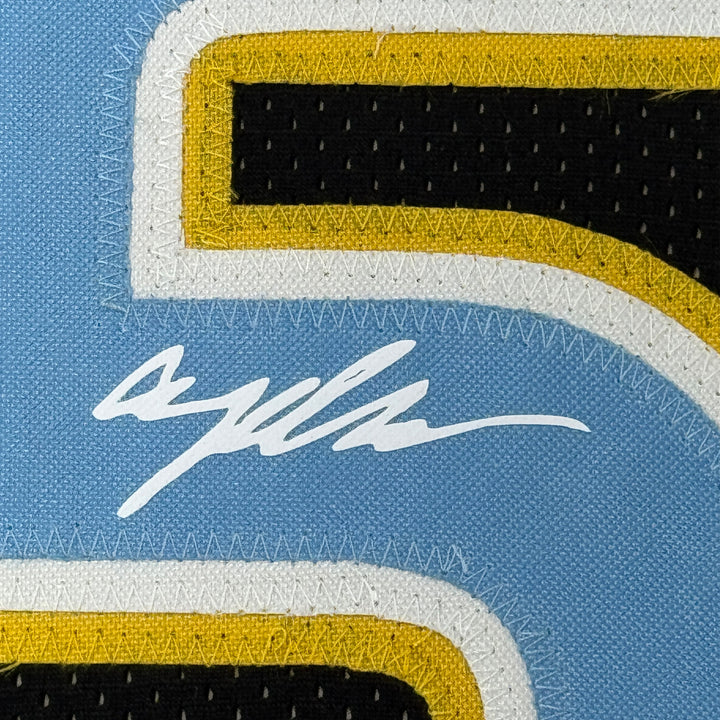 Framed Facsimile Autographed Angel Reese 35x39 Chicago Black Reprint Jersey