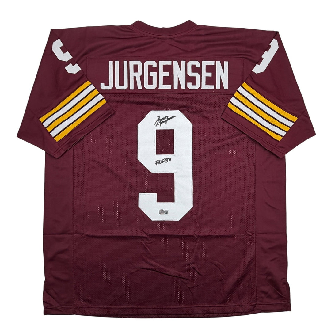 Signed Sonny Jurgensen HOF 83 Washington Burgundy Jersey BAS COA