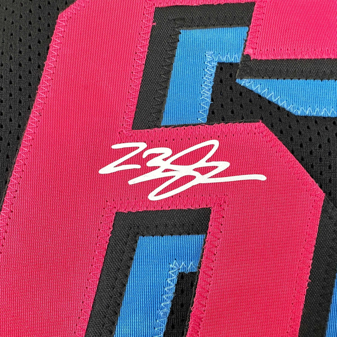 Facsimile Autographed LeBron James Miami Black Vice City Reprint Jersey Men's XL