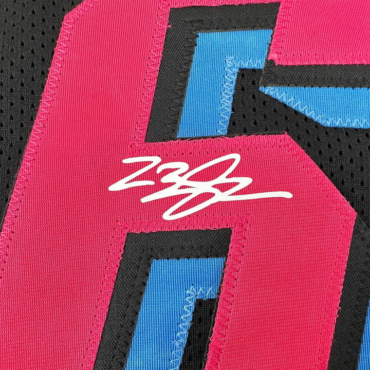 Facsimile Autographed LeBron James Miami Black Vice City Reprint Jersey Men's XL