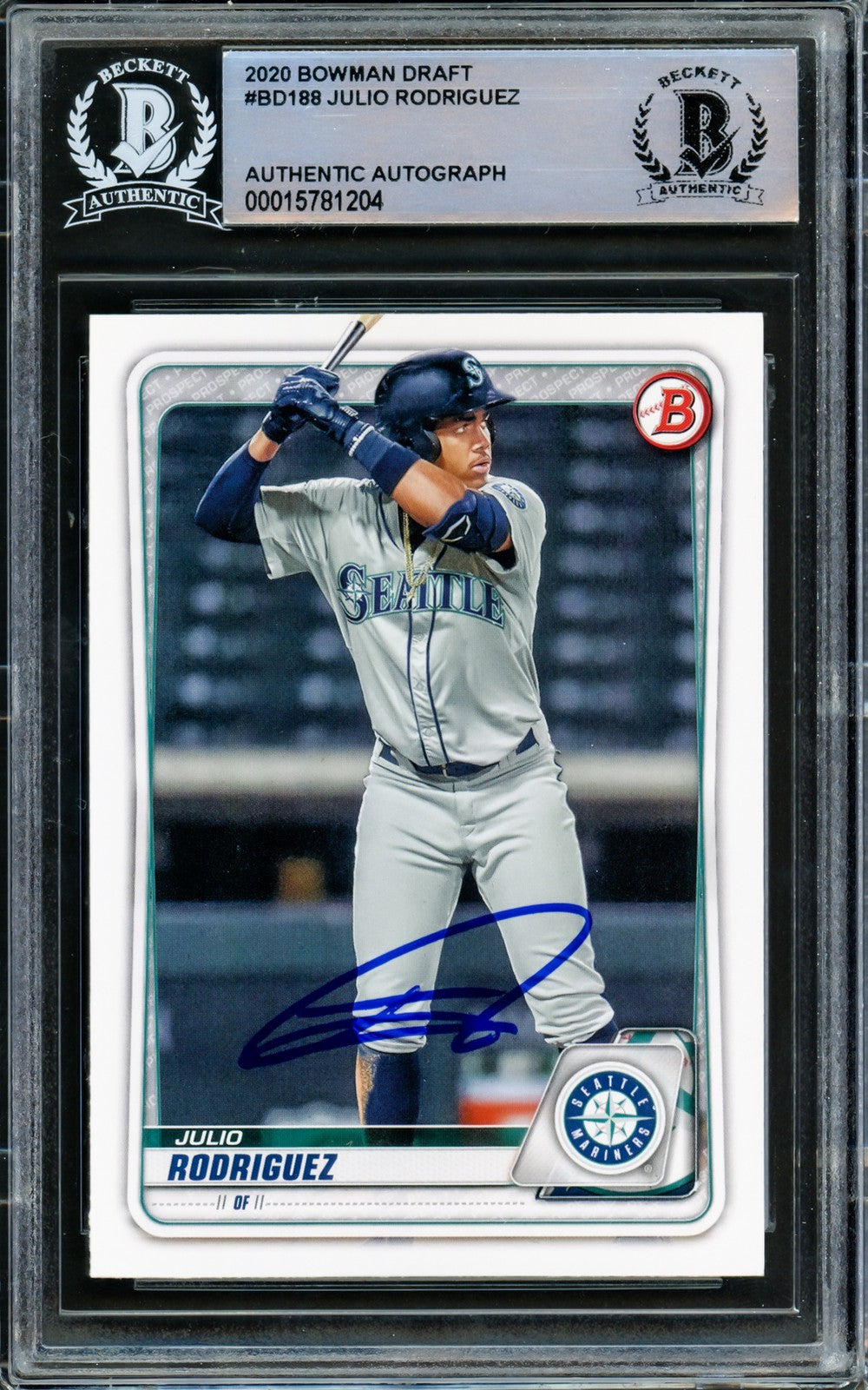Julio Rodriguez Signed 2020 Bowman Draft RC #BD188 Seattle Mariners Beckett