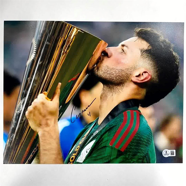 Santiago Gimenez signed Mexico 11x14 photo autograph Feyenoord Milan Beckett BAS